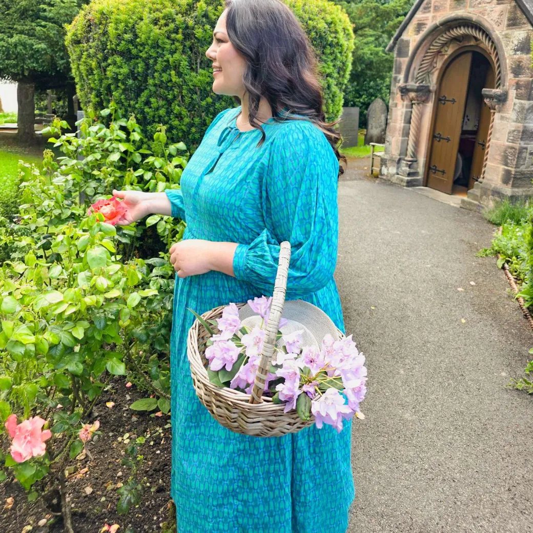 Gabriela Cotton Maxi Dress - Teal City