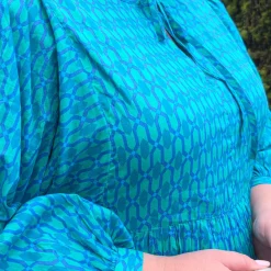 Gabriela Cotton Maxi Dress - Teal City
