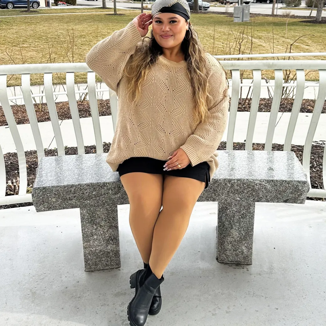 Huggy Light Compression Tights - Caramel Latte