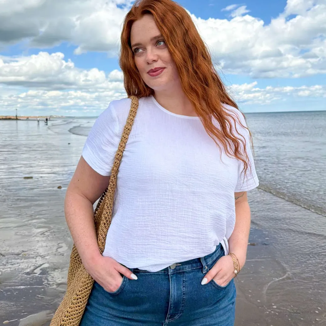 Ida Cotton Gauze T-Shirt - White