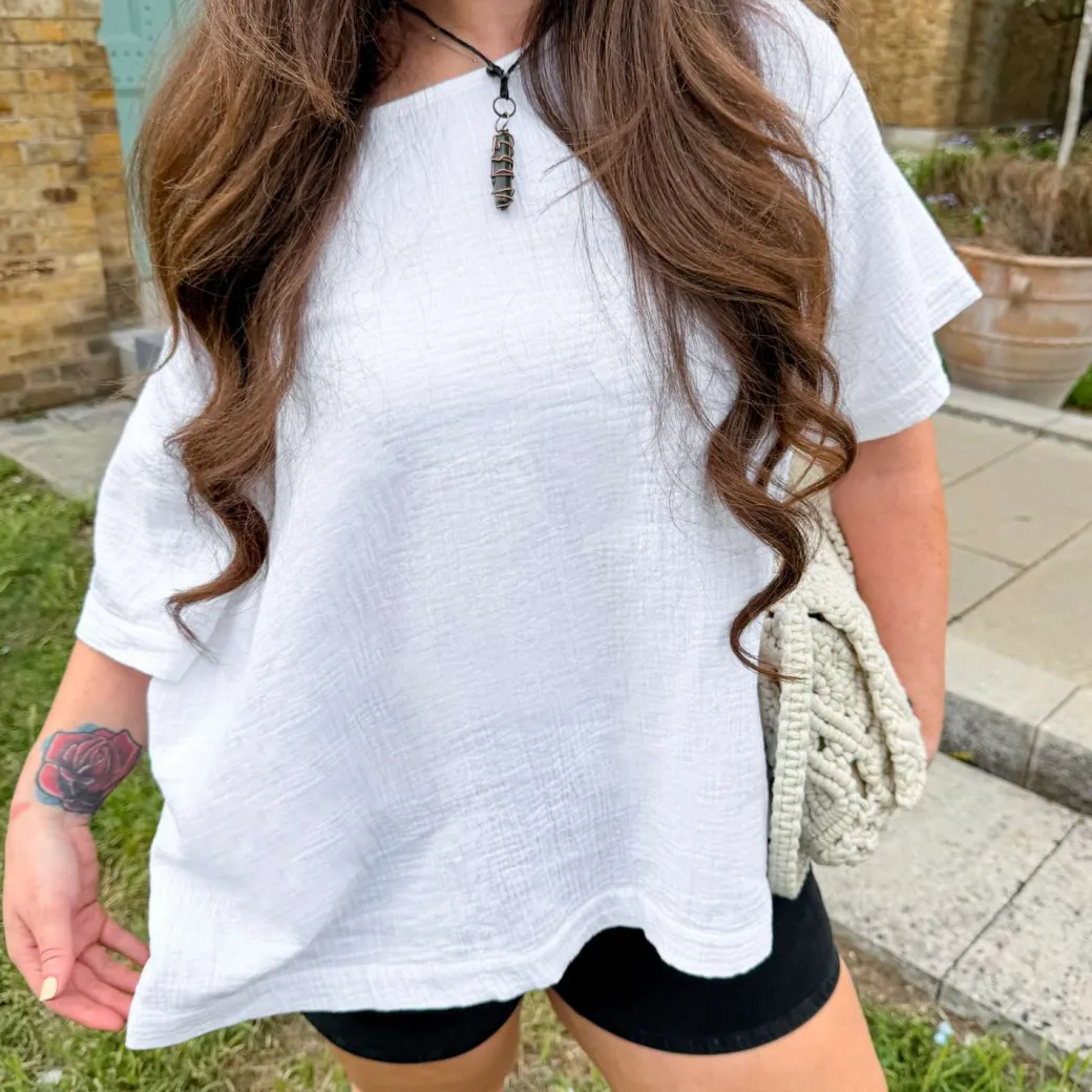 Ida Cotton Gauze T-Shirt - White