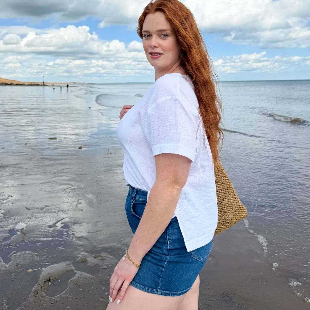 Ida Cotton Gauze T-Shirt - White