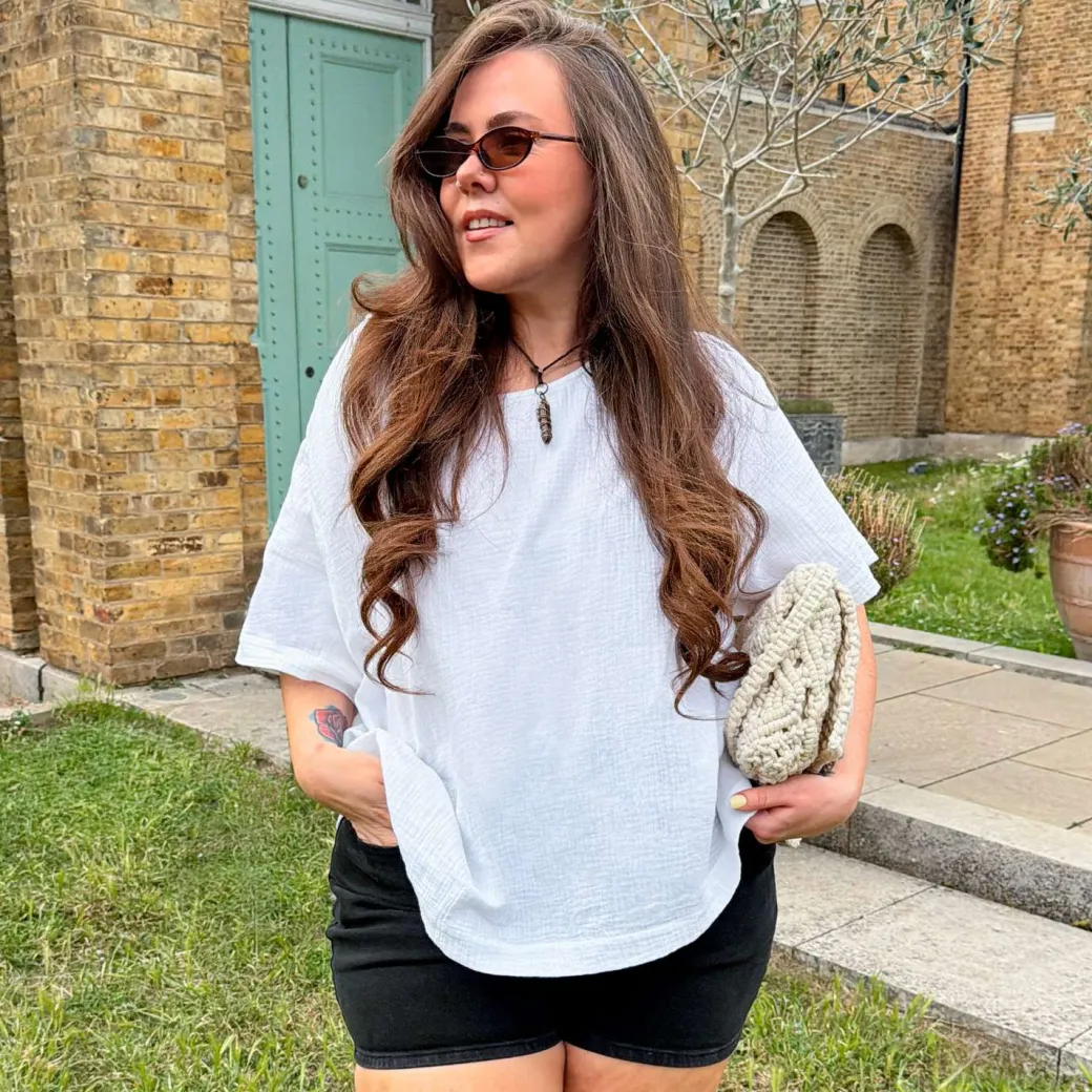 Ida Cotton Gauze T-Shirt - White