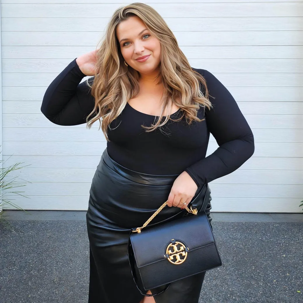 Long Sleeve Cotton Bodysuit - Black