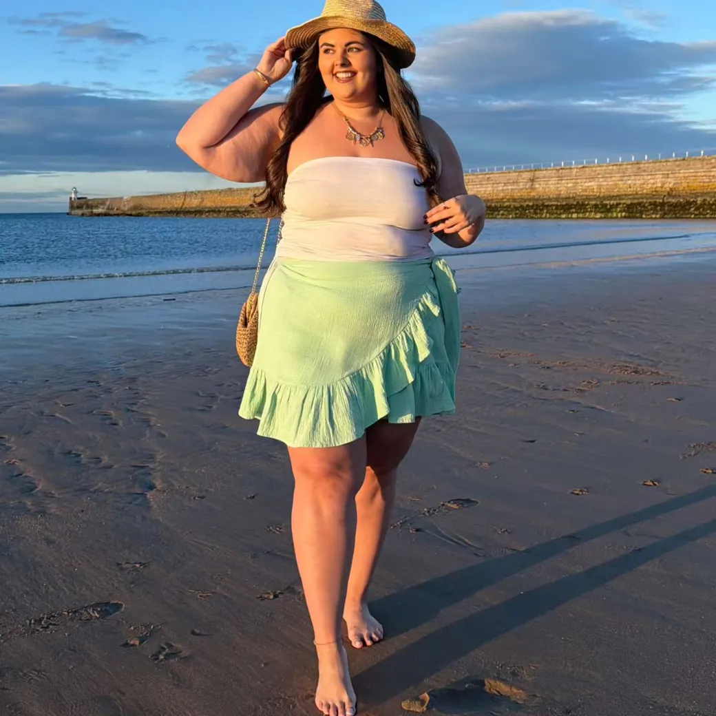 Mary Cotton Gauze Wrap Skirt - Pistachio