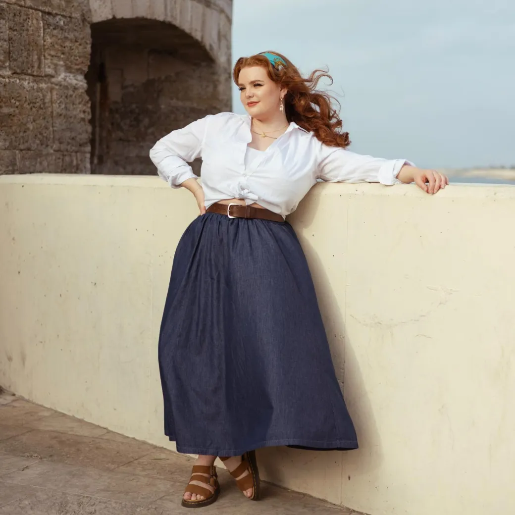 Maxi Chambray Skirt - Denim