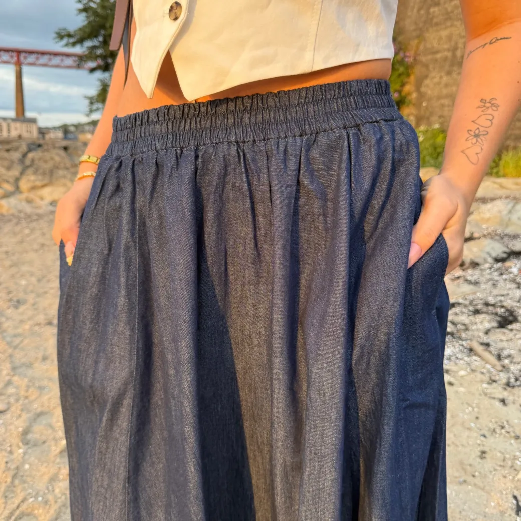 Maxi Chambray Skirt - Denim