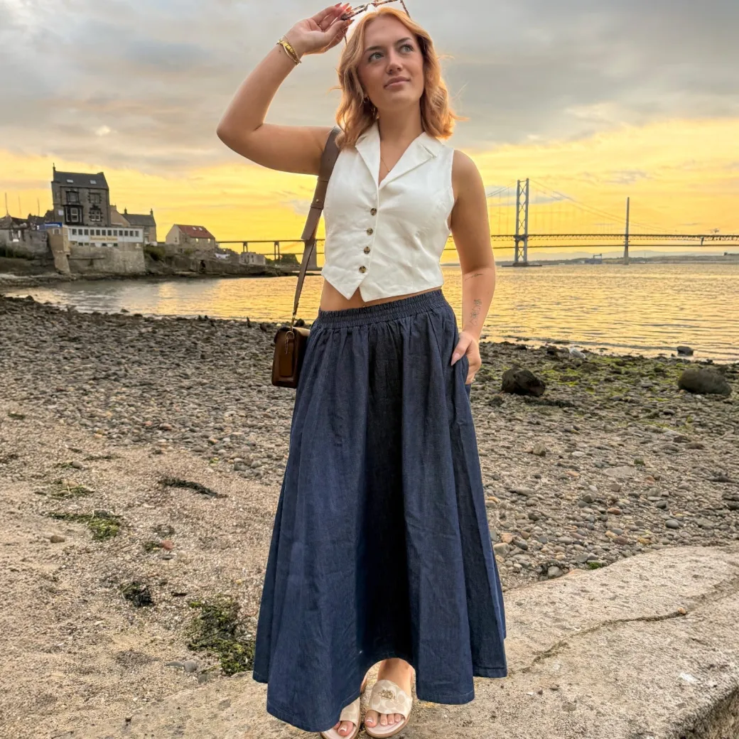 Maxi Chambray Skirt - Denim