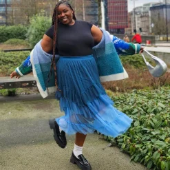 Mesh Maxi Skirt - Blue Ombre