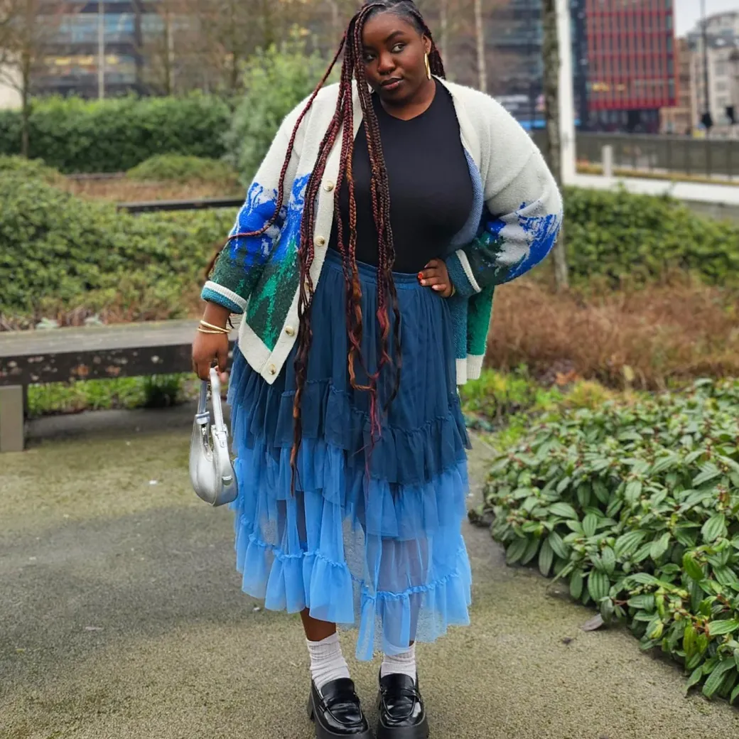 Mesh Maxi Skirt - Blue Ombre