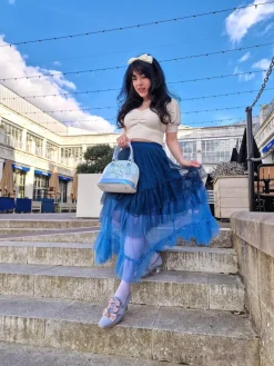 Mesh Maxi Skirt - Blue Ombre