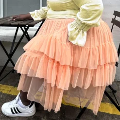 Mesh Skirt - Peach Mousse