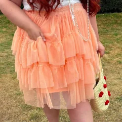 Mesh Skirt - Peach Mousse