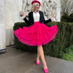 Mesh Skirt - Pomegranate