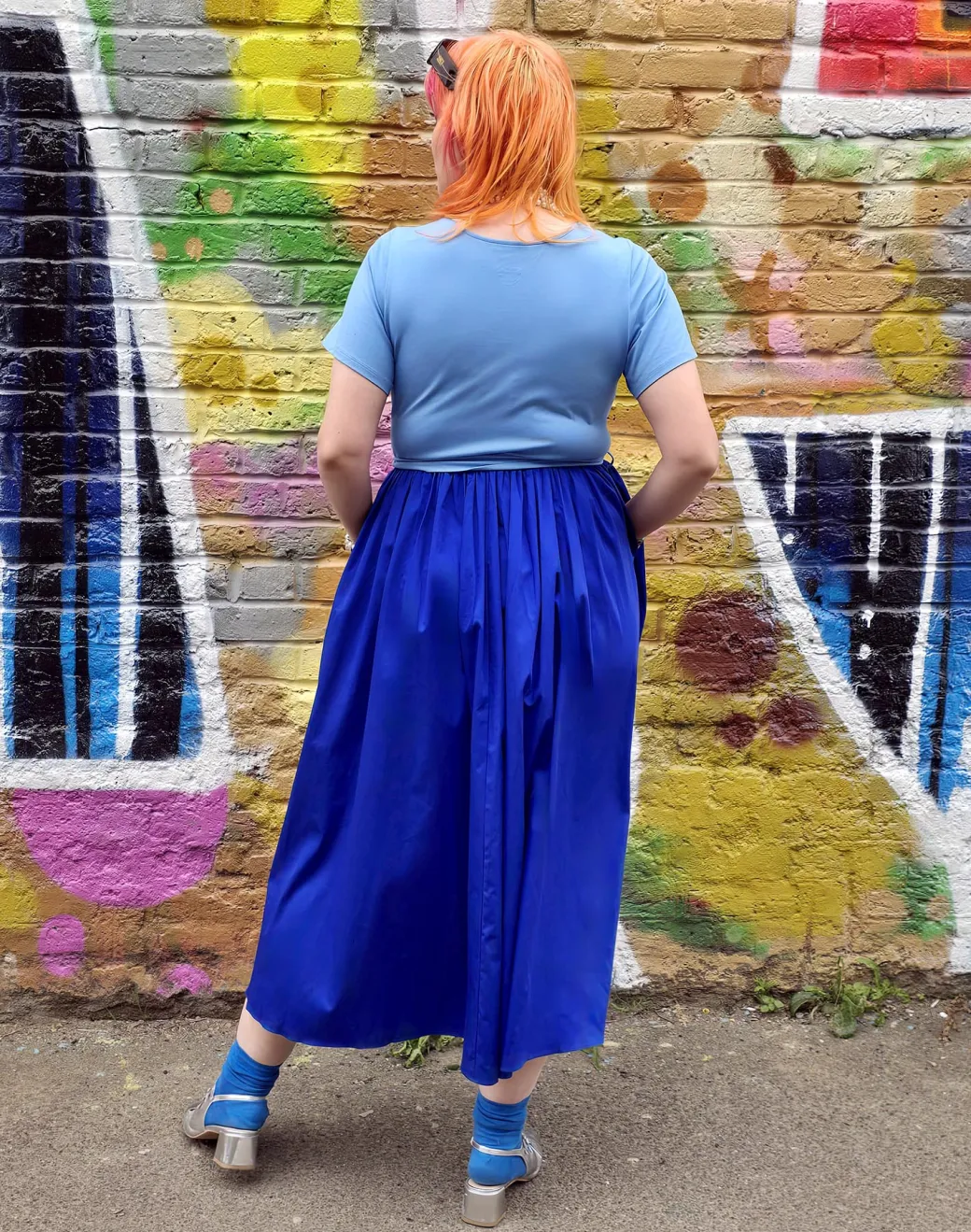 Midaxi Tee Poplin Dress - Duo Blue