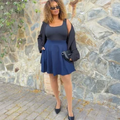 Mini-Flare Skirt - Navy