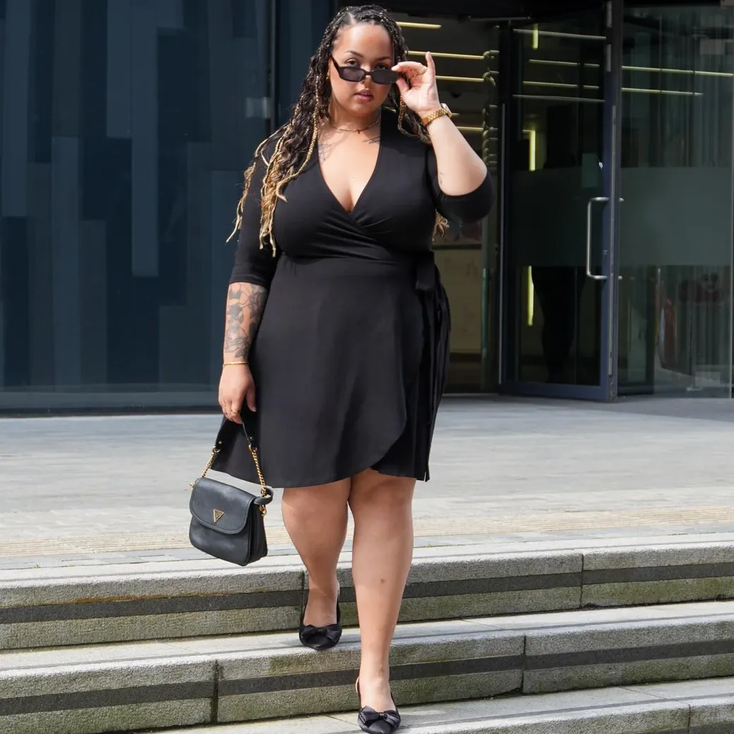 Mini Wrap Dress - Black