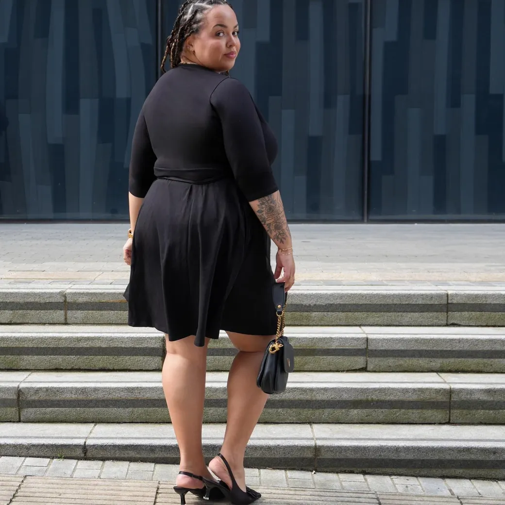 Mini Wrap Dress - Black