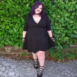 Mini Wrap Dress - Black