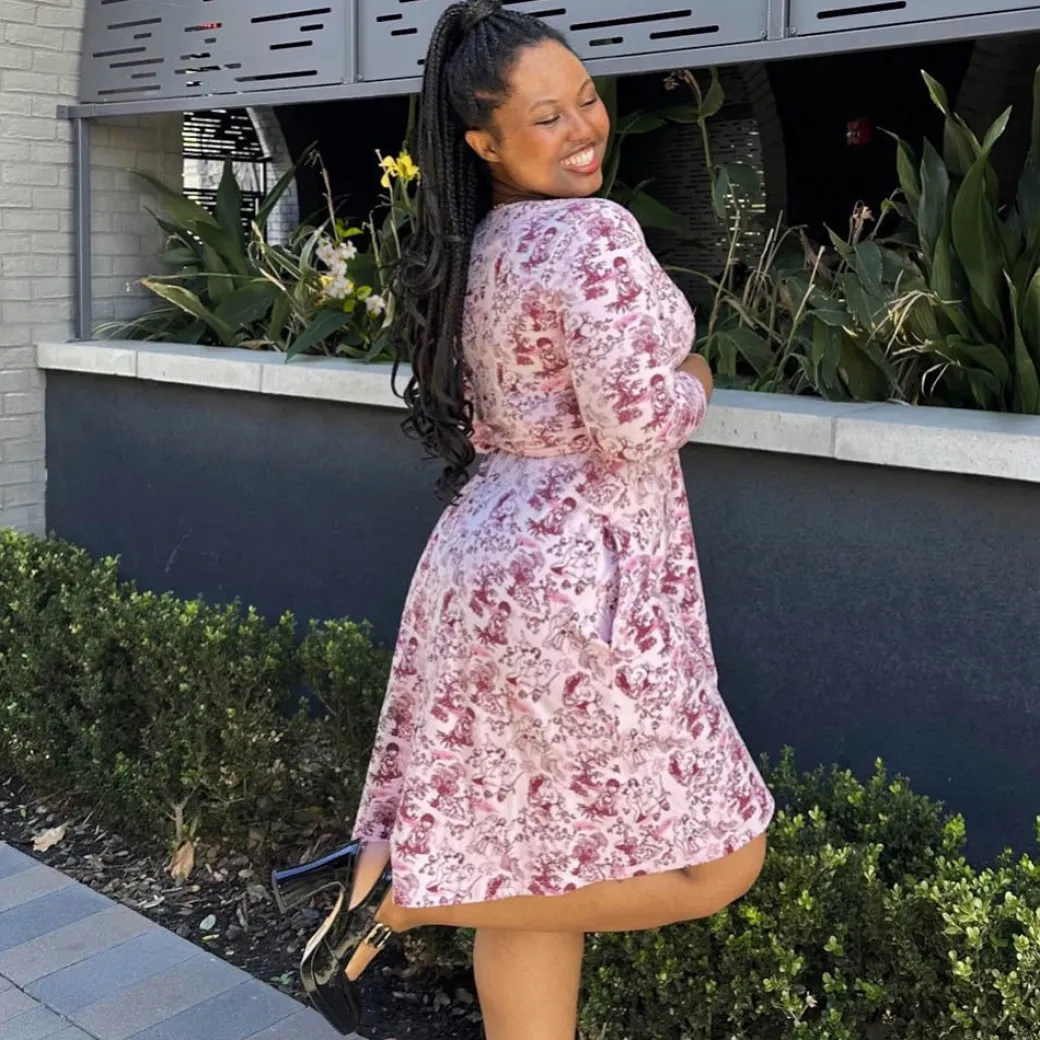 Mini Wrap Dress - Passion au Jardin - L'Amour Rose