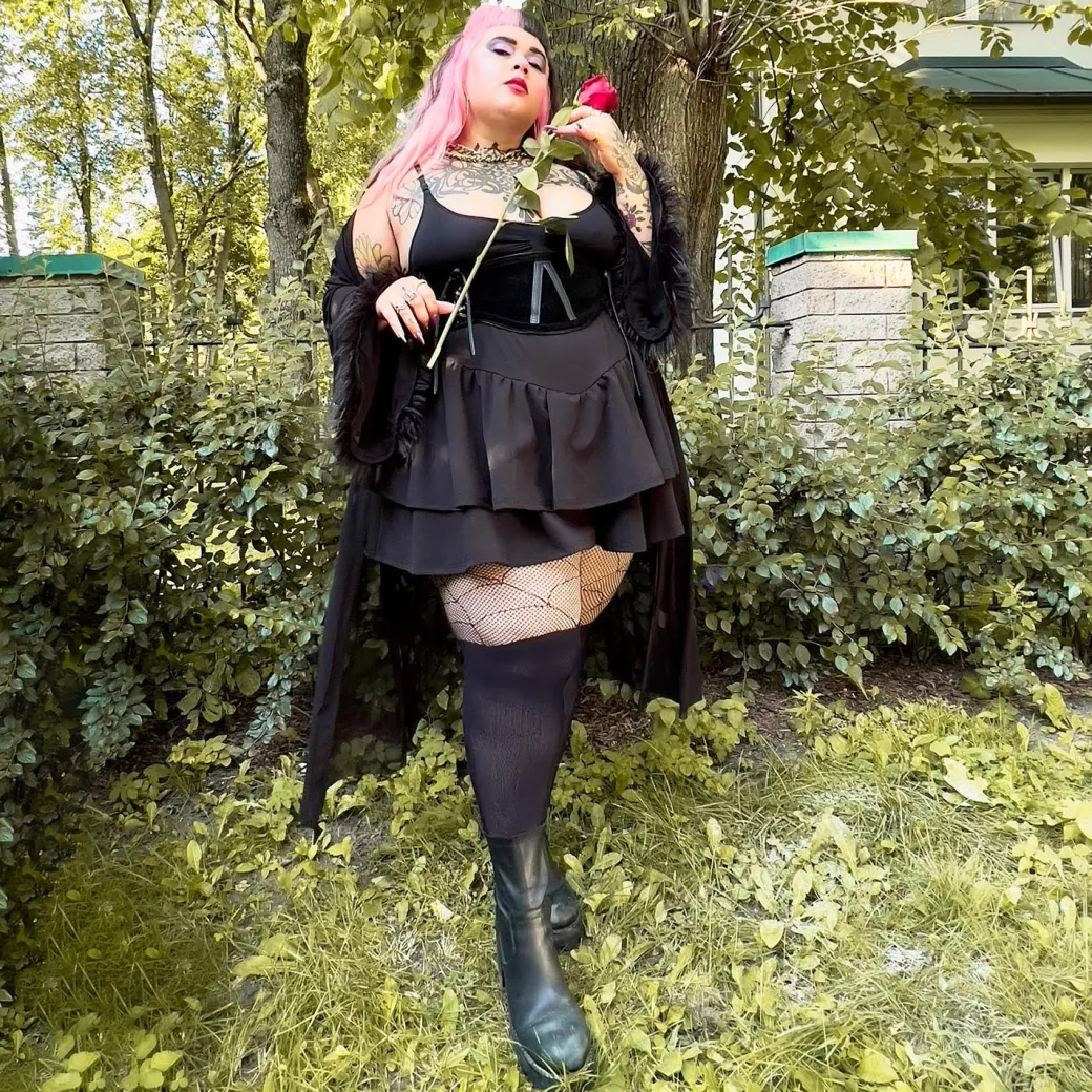 Mock Garter Fishnets - Venom