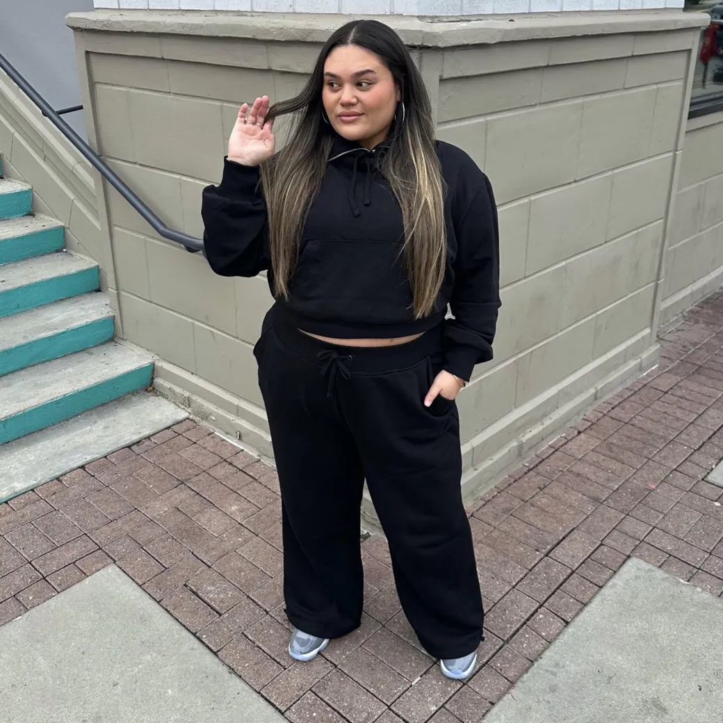 Organic Cotton Adjustable Joggers - Black