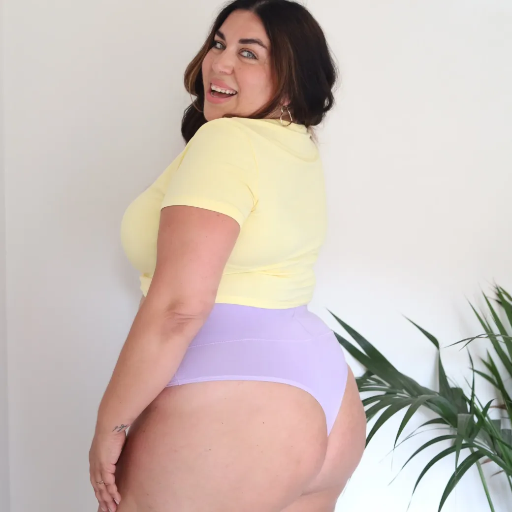 Organic Cotton Cheeky High Leg Knickers - Cassis de Violet
