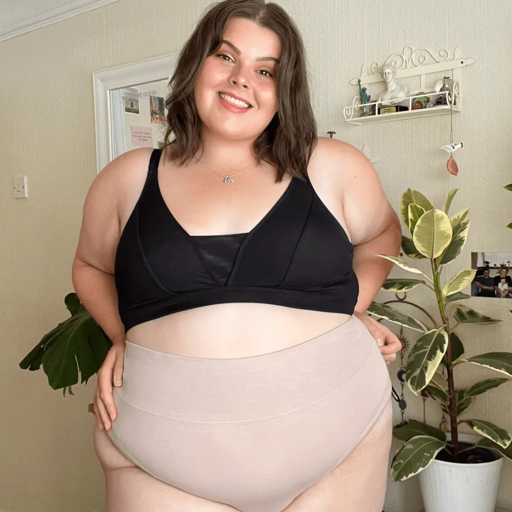 Organic Cotton Cheeky High Leg Knickers - Milk Bottle