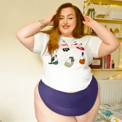 Organic Cotton Cheeky High Leg Knickers - Suffragette Purple