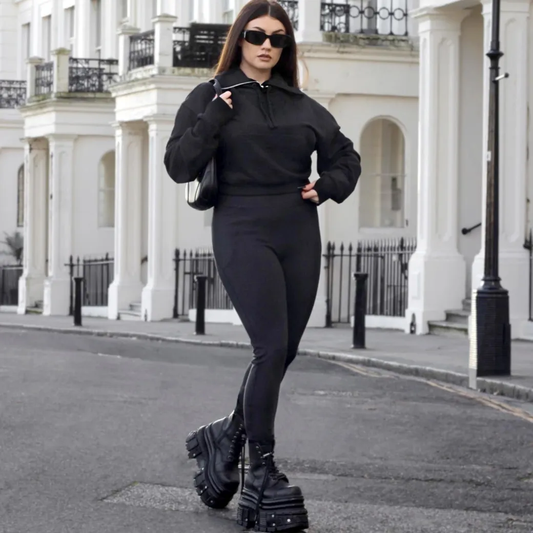 Organic Cotton Cropped Hoodie with Bow Back