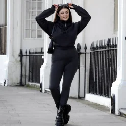 Organic Cotton Cropped Hoodie with Bow Back