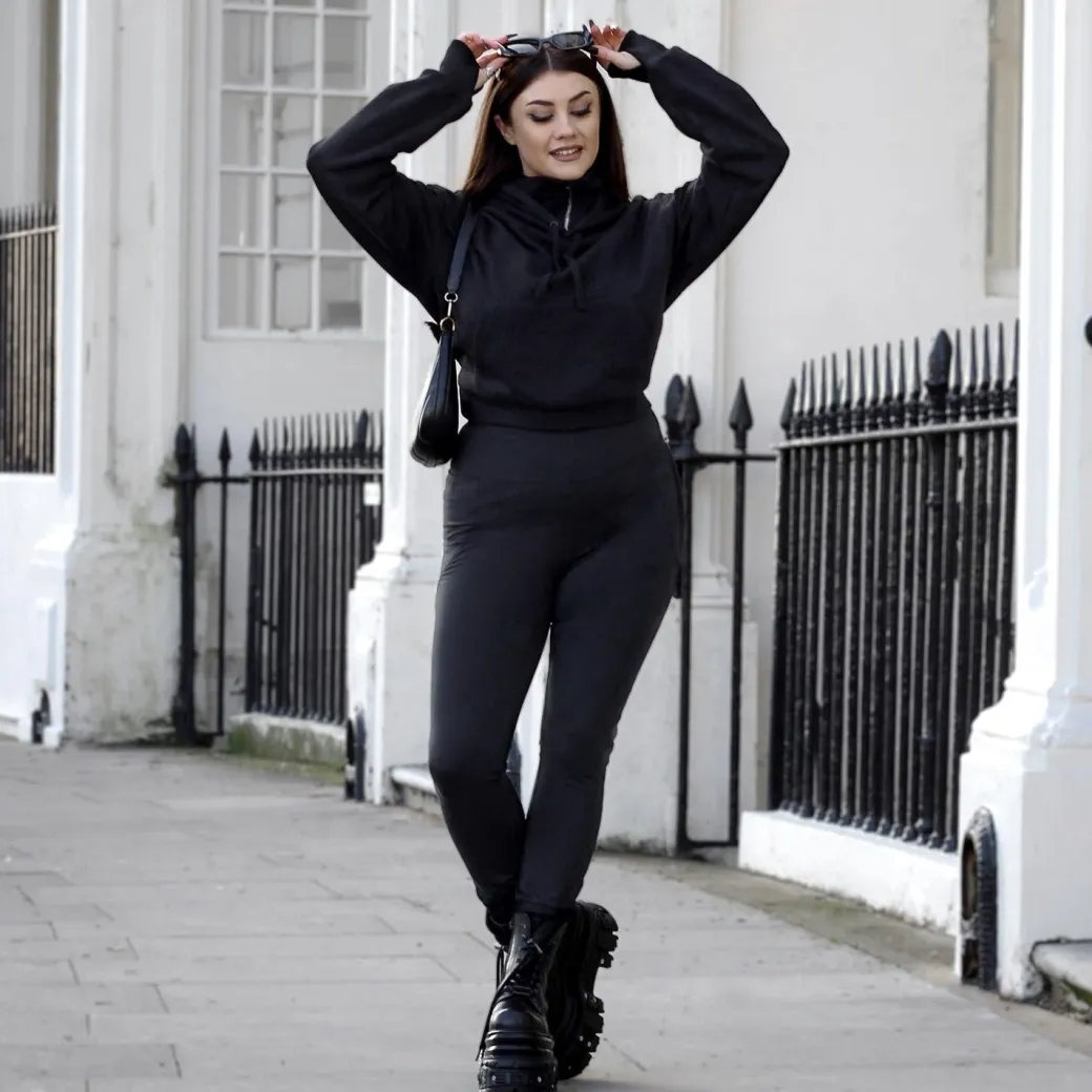 Organic Cotton Cropped Hoodie with Bow Back