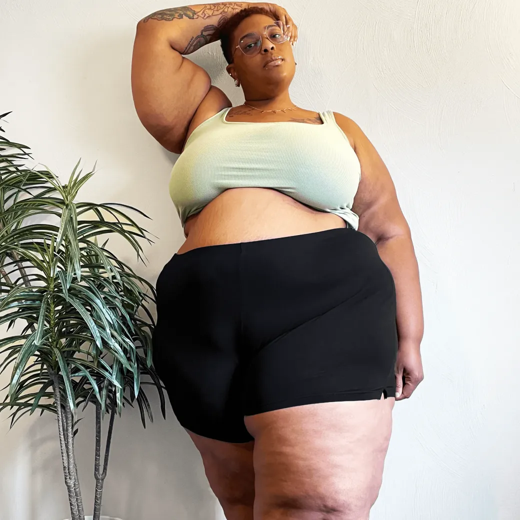Organic Cotton Femme Boxer Shorts - Black