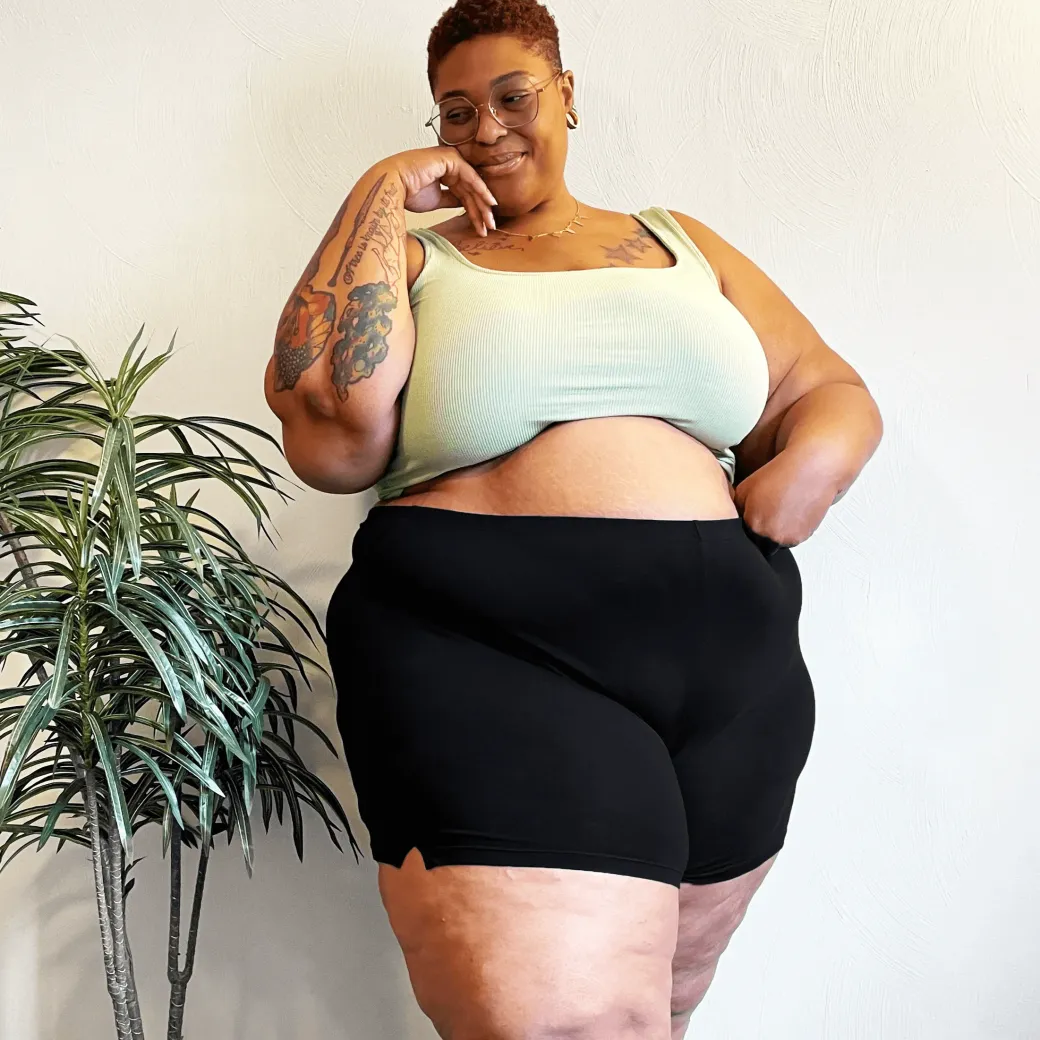 Organic Cotton Femme Boxer Shorts - Black