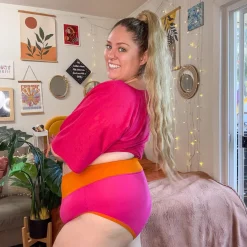 Organic Cotton Full Brief Duo Knickers - Barbara & Papaya