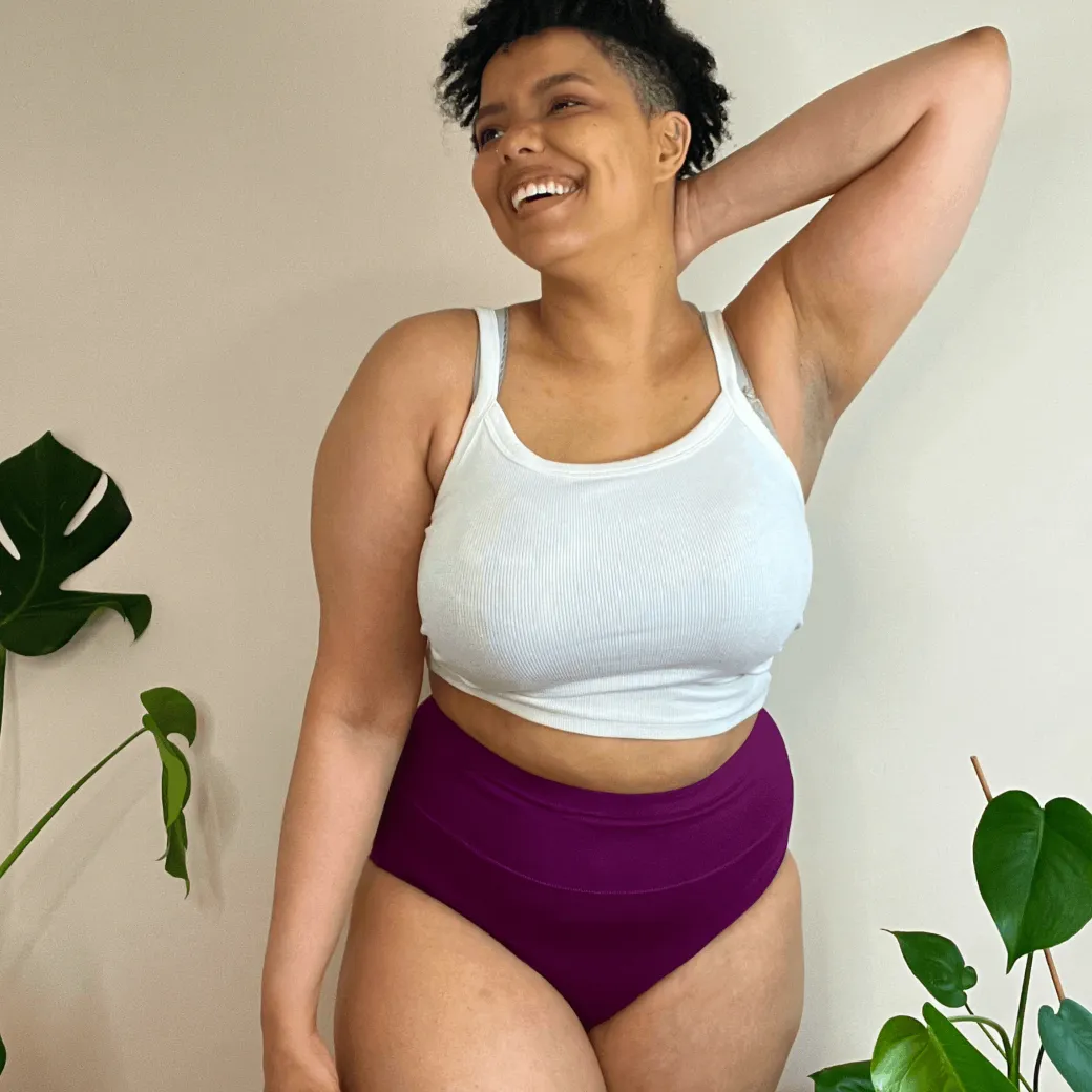 Organic Cotton Full Brief Knickers - Figgy Pudding