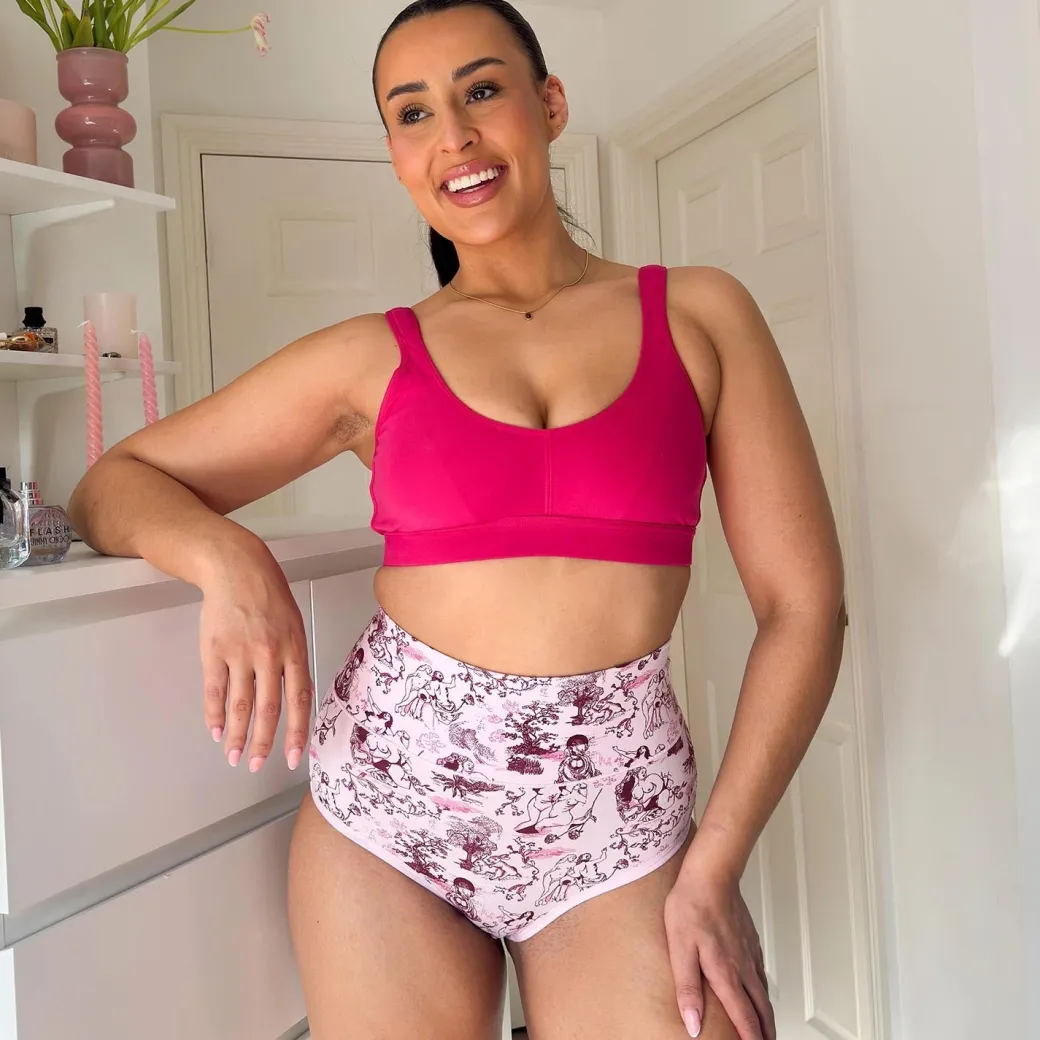 Organic Cotton Full Brief Knickers - Passion au Jardin - L'Amour Rose
