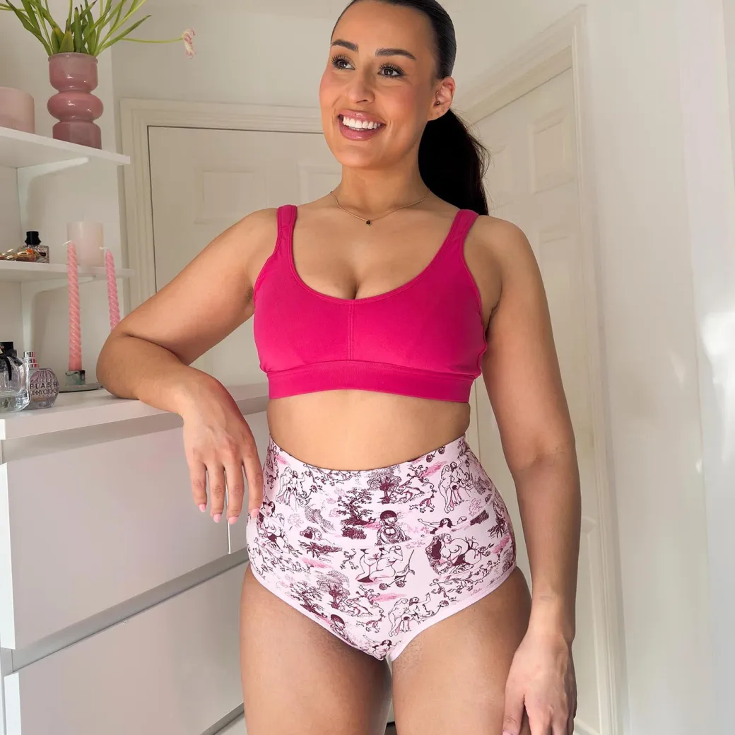 Organic Cotton Full Brief Knickers - Passion au Jardin - L'Amour Rose