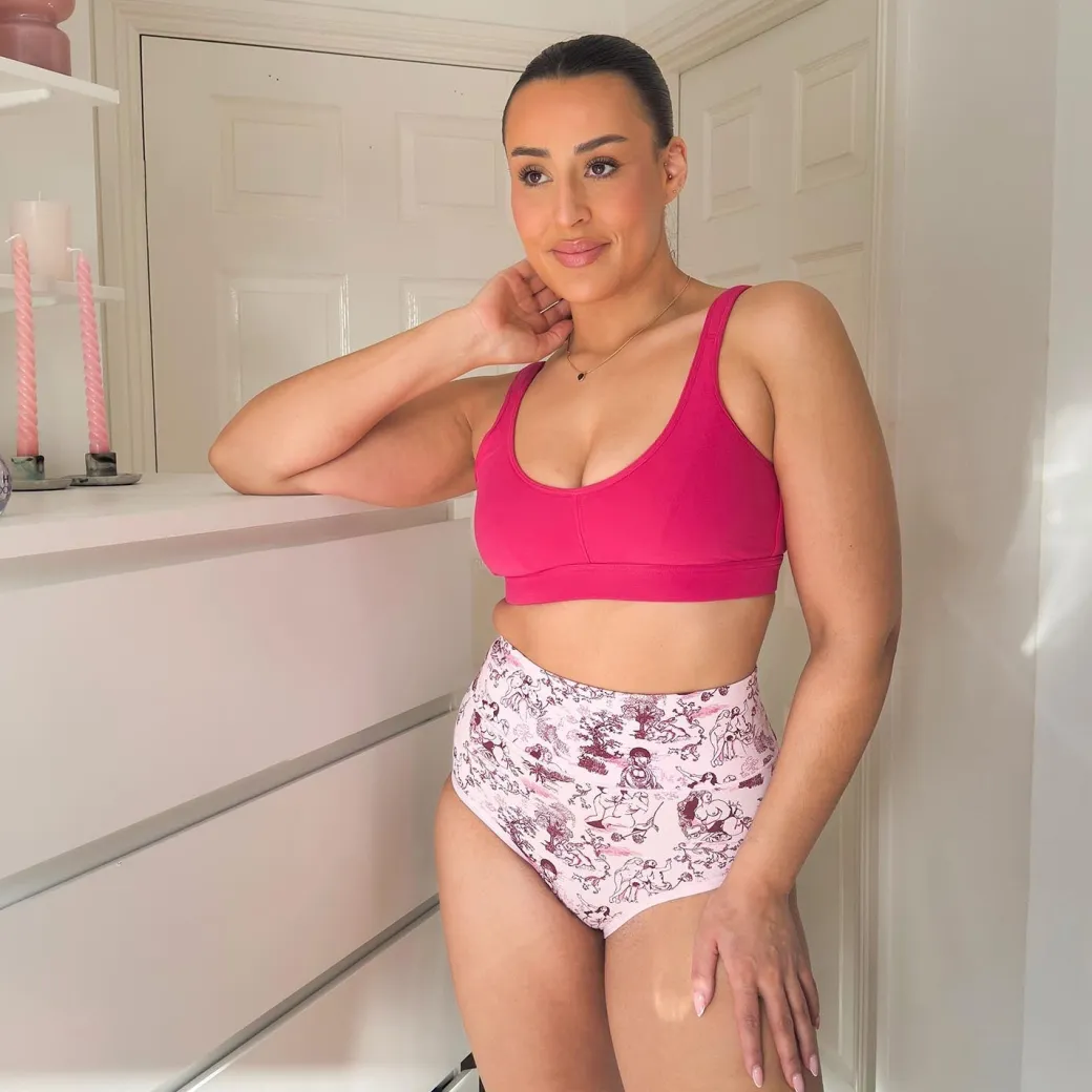 Organic Cotton Full Brief Knickers - Passion au Jardin - L'Amour Rose