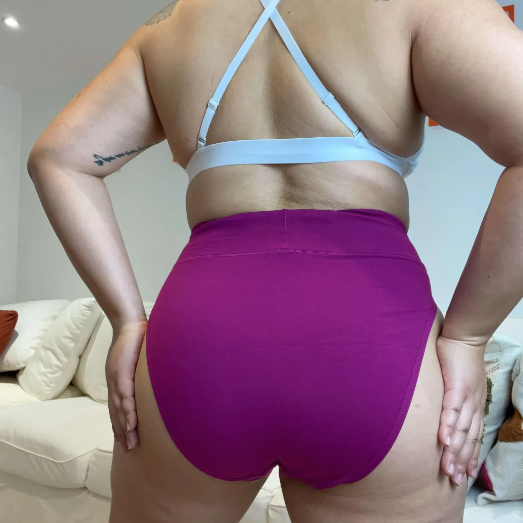 Organic Cotton Super High Leg Knickers - Figgy Pudding