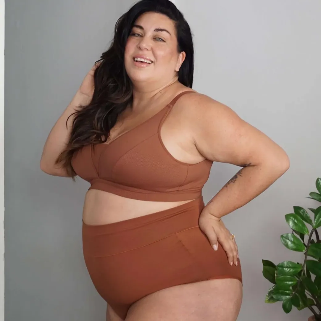 Organic Cotton Super High Waist Knickers - Root Beer