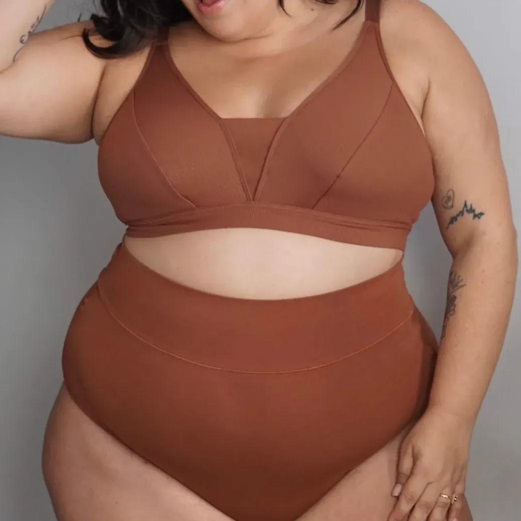 Organic Cotton Super High Waist Knickers - Root Beer