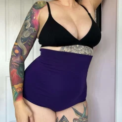 Organic Cotton Super High Waist Knickers - Suffragette Purple