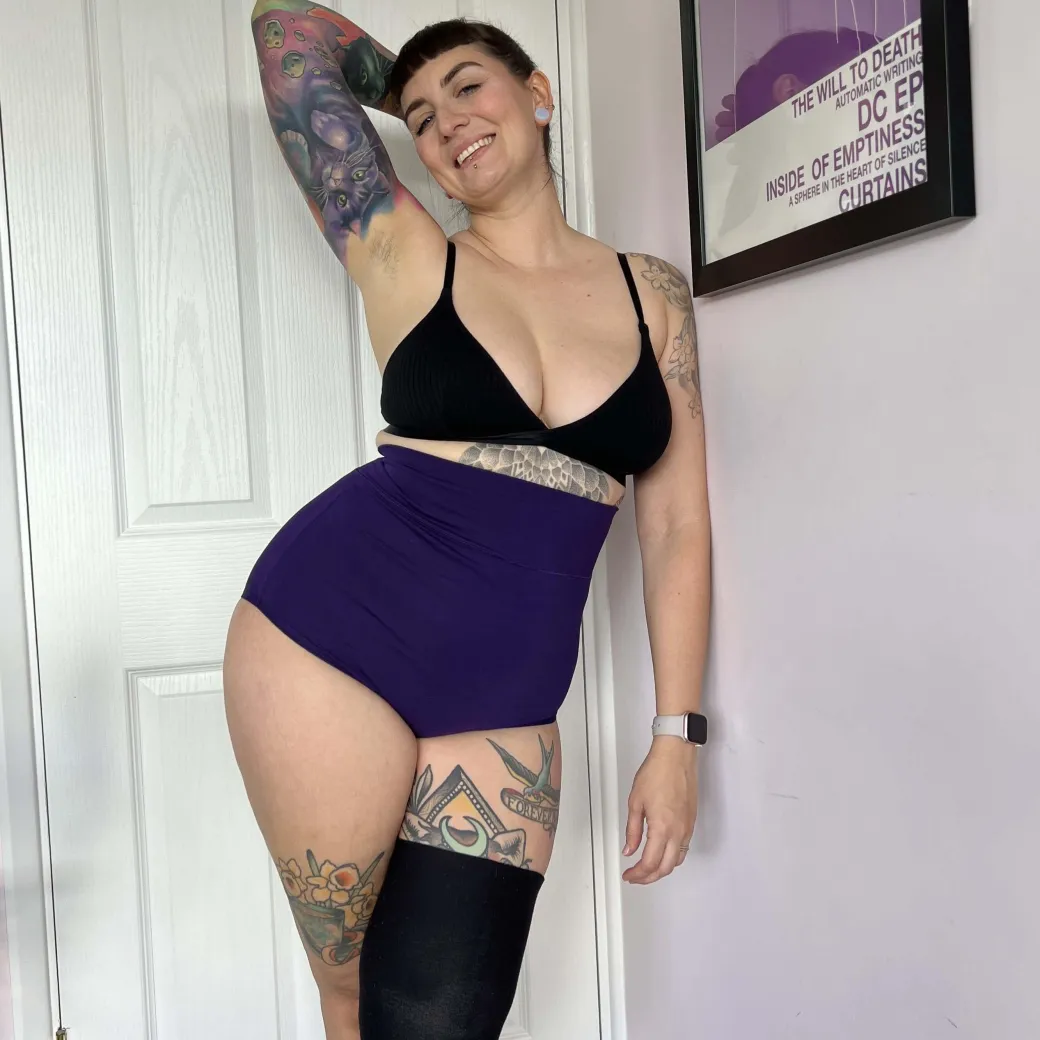 Organic Cotton Super High Waist Knickers - Suffragette Purple