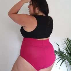 Organic Cotton Super High Waist Knickers - Raspberry Pie