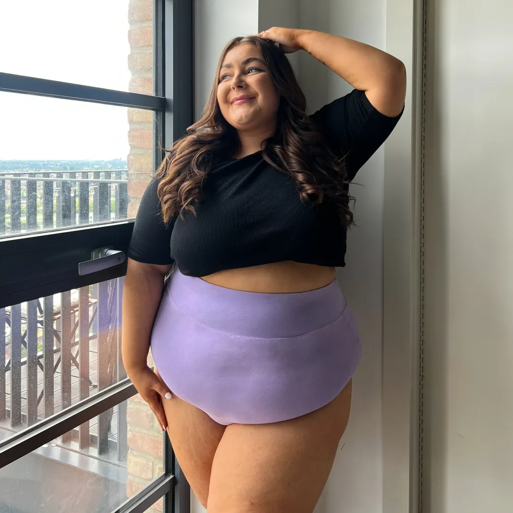 Organic Cotton Super High Waist Knickers - Cassis de Violet