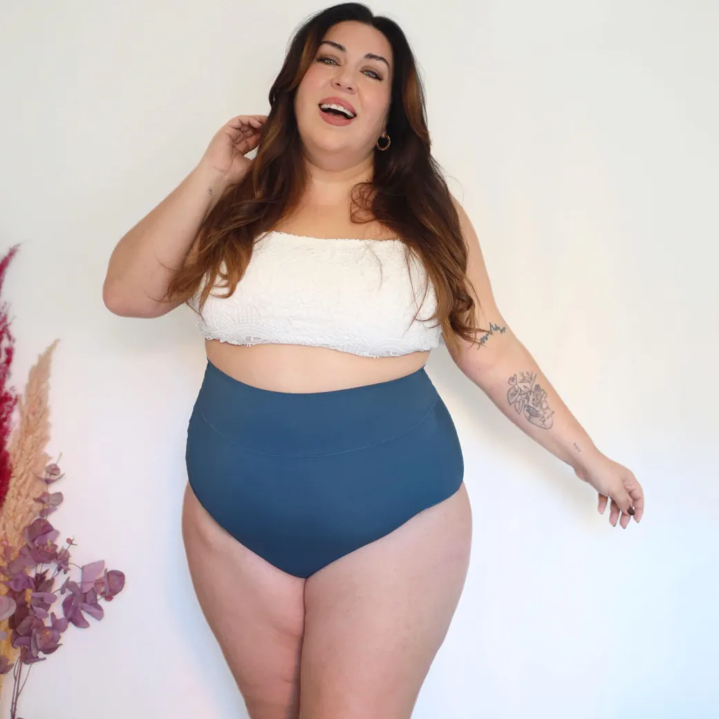 Organic Cotton Super High Waist Knickers - Denim