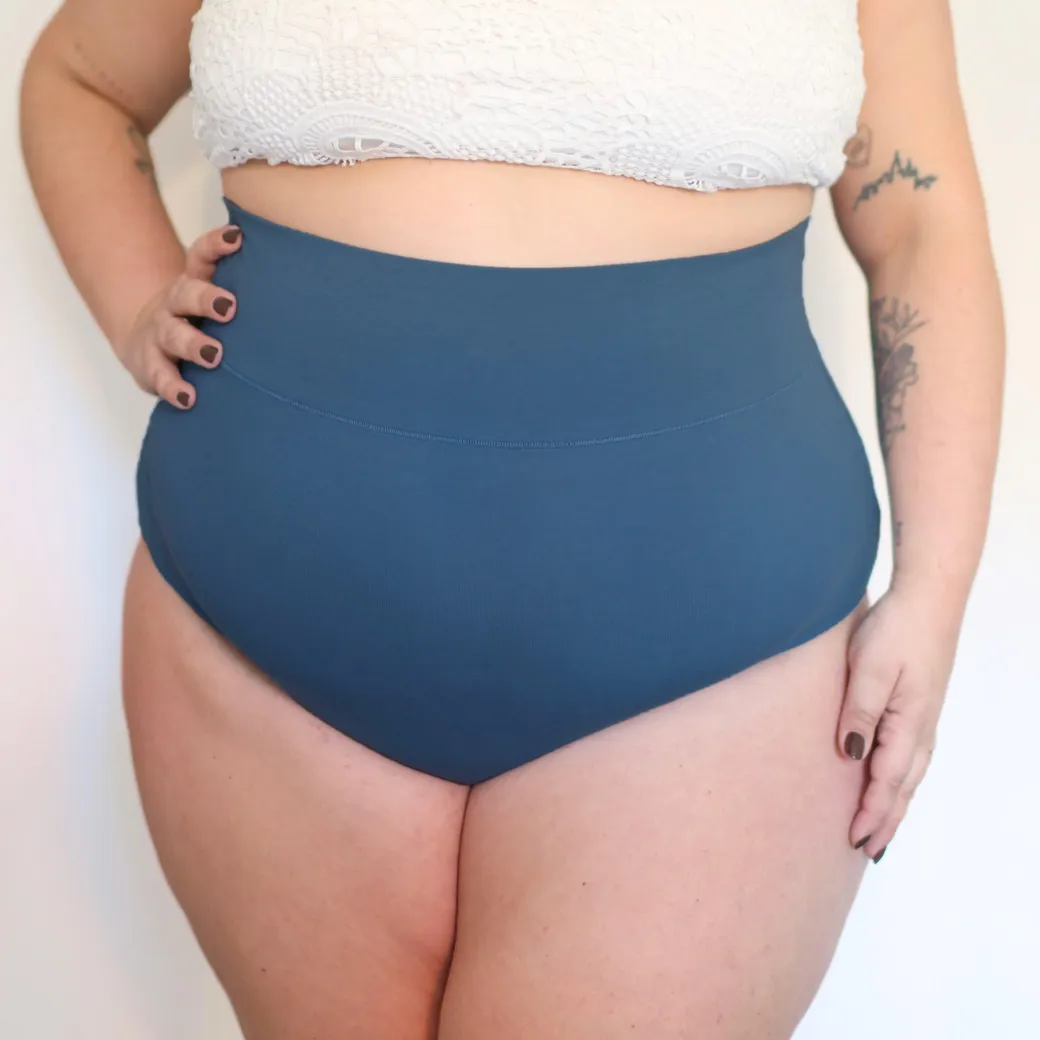 Organic Cotton Super High Waist Knickers - Denim