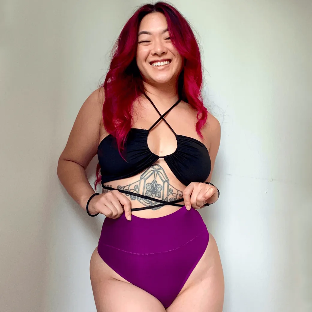 Organic Cotton Thong - Figgy Pudding
