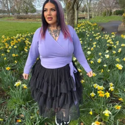 Organic Cotton Wrap Top - Lavender Fields